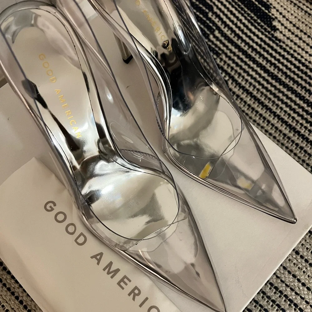 New In Box Good American Glass Cinder-F*cking-Rella Pump - Picture 6 of 14